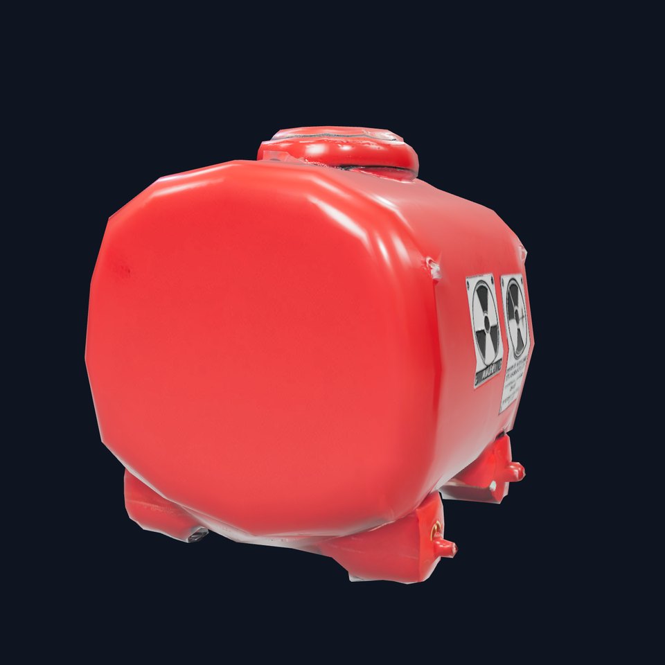 Industrial Hazard Tank model pack with warning labels